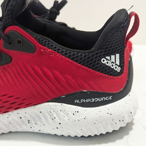New adidas Alphabounce Vivid Red/Black sock running sneakers shoes men's size 7 - Picture 9 of 14